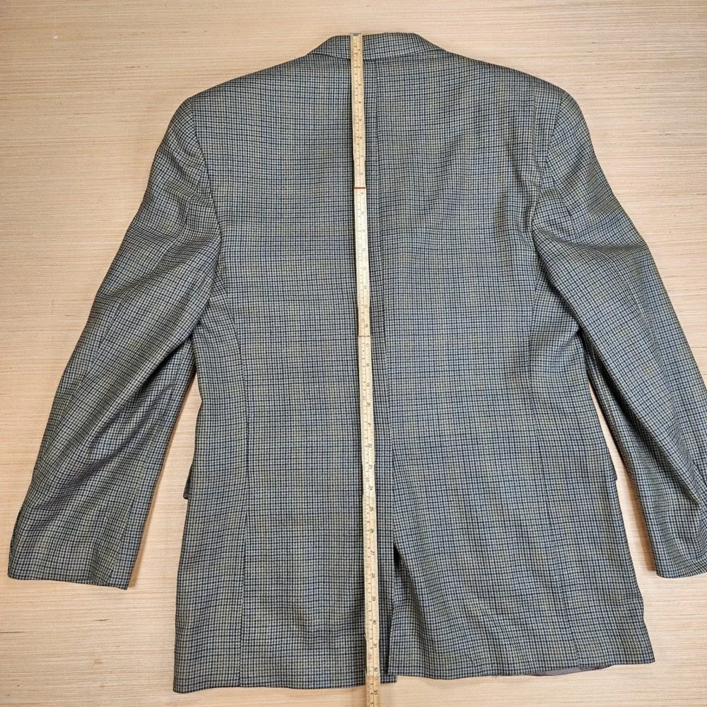 Chaps Ralph Lauren Blazer‎ Mens L Blue Silk Wool Houndstooth Sport Coat Canada